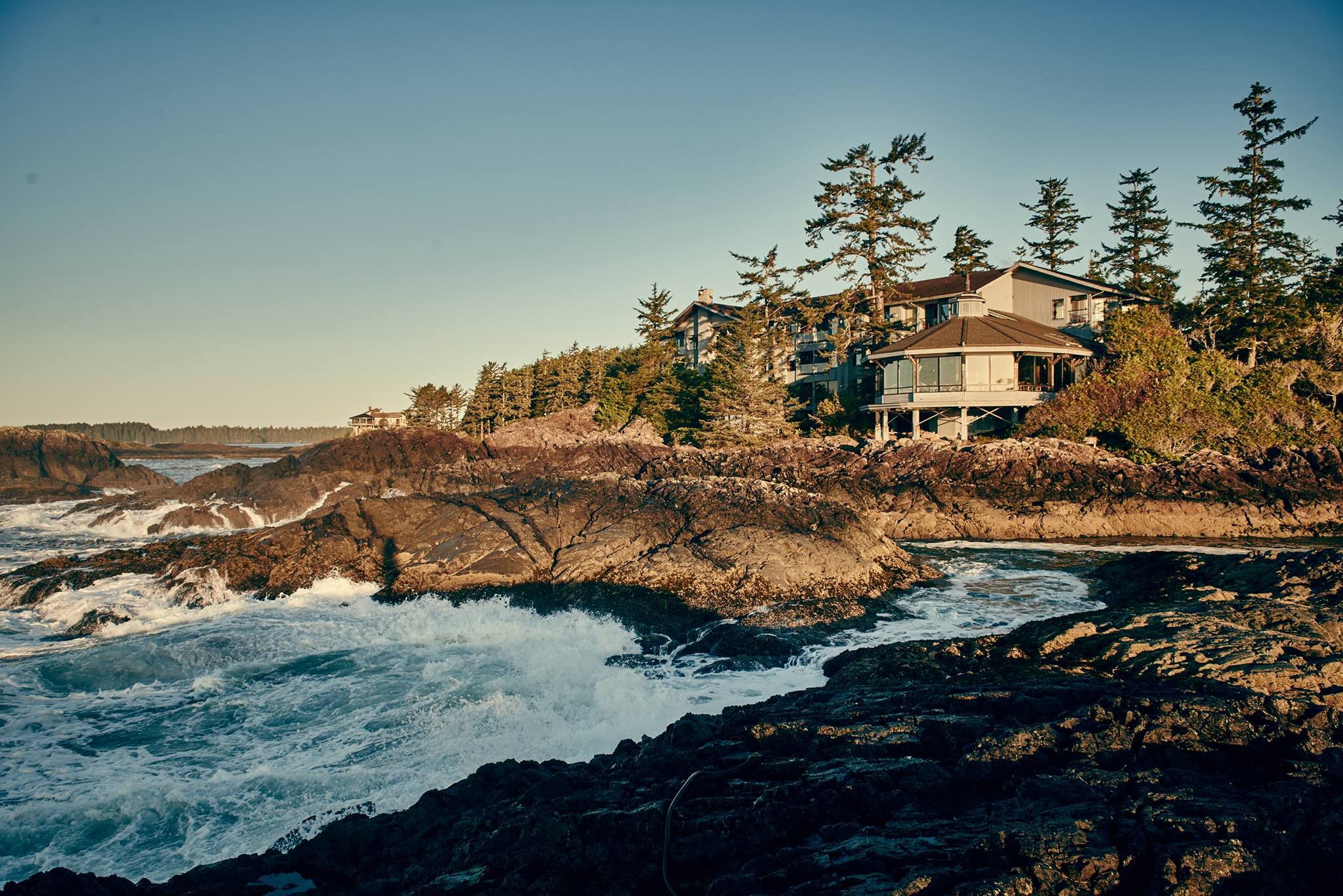 The Wickaninnish Inn set on a cliff overlooking the beach in Tofino, Canada.