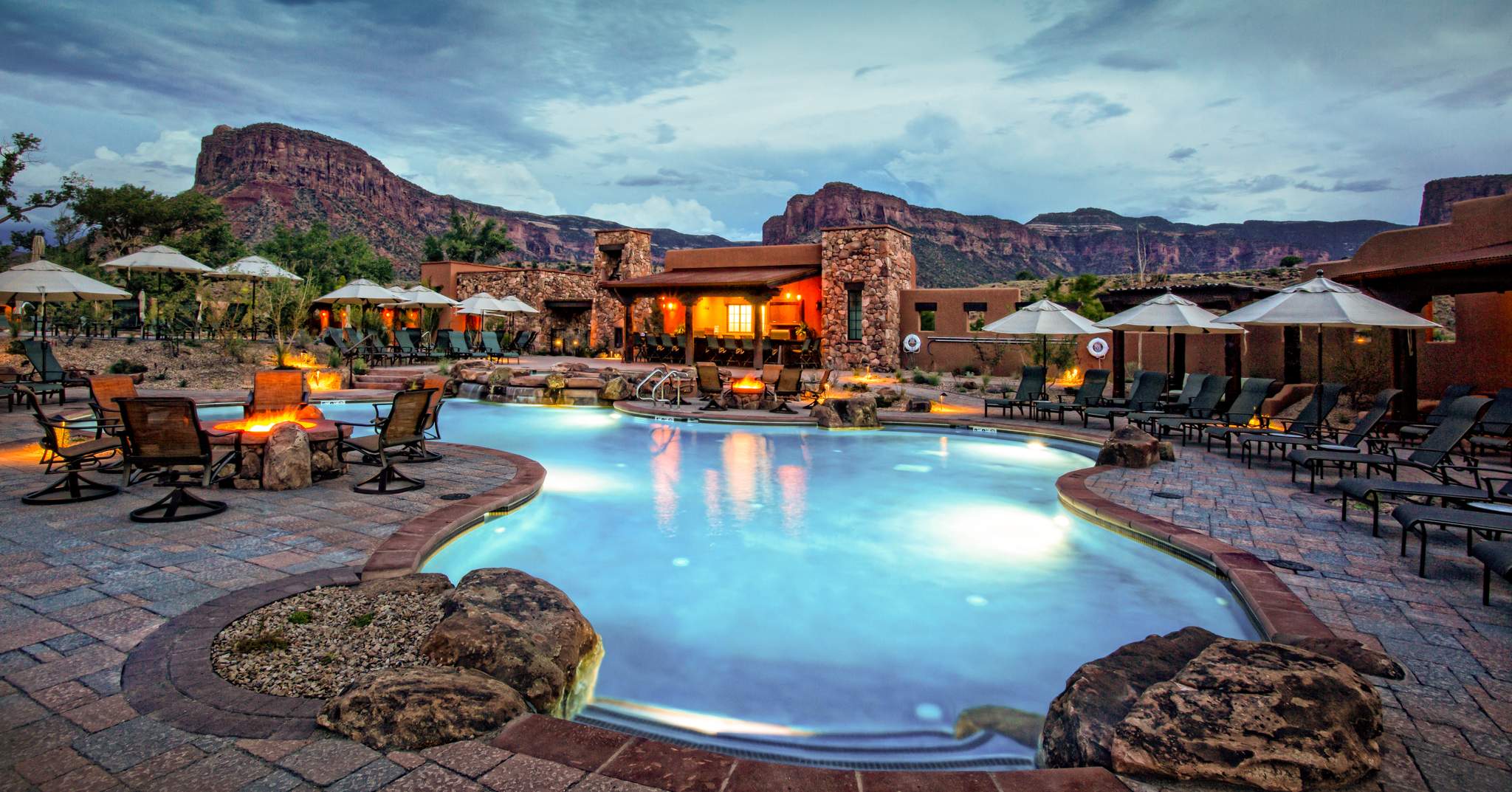 Gateway Canyons Resort A Noble House Resort In Gateway Colorado   Pool%2Bat%2BDusk 